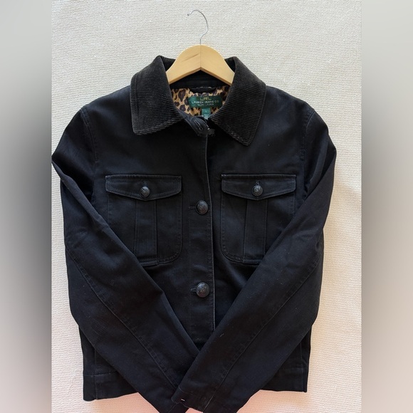 Ralph Lauren Jackets & Blazers - Ralph Lauren‎ Vintage Black Jean Barn Jacket with Corduroy Collar